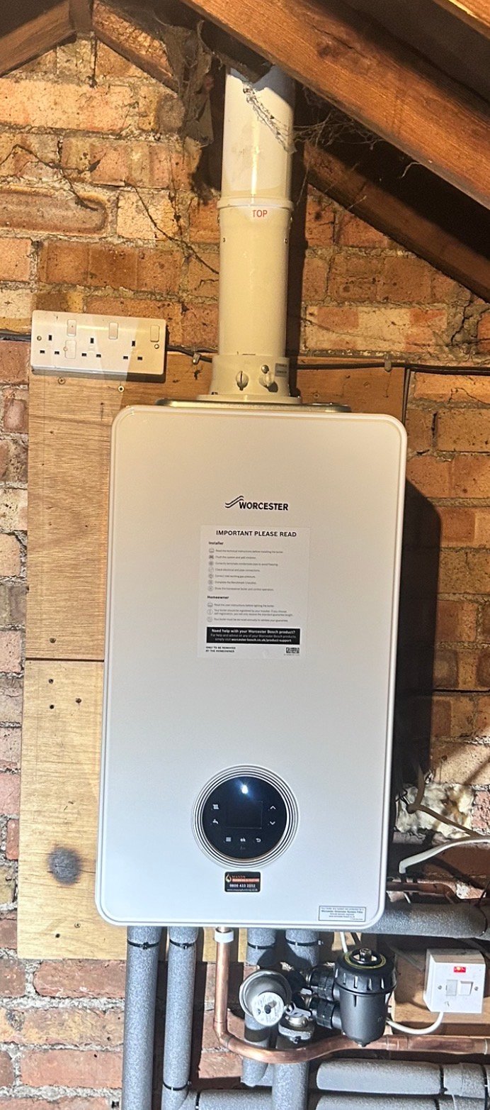 New Worcester Bosch Greenstar 4000 boiler installed in a loft in Aylesbury