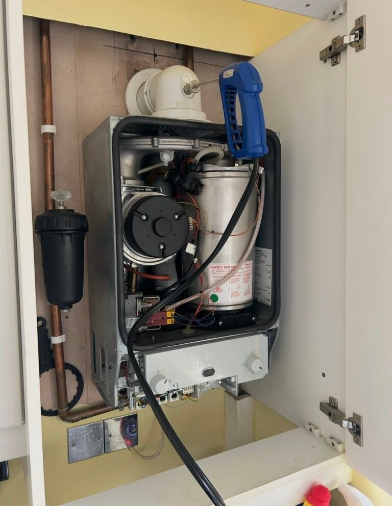 Heat exchanger cleaned during a strip-down boiler service in Aston Clinton