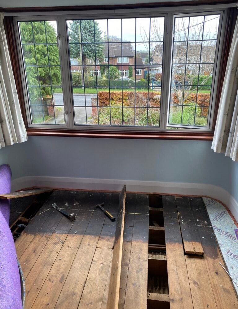 Blocked heating pipework cut out under the floor in Princes Risborough